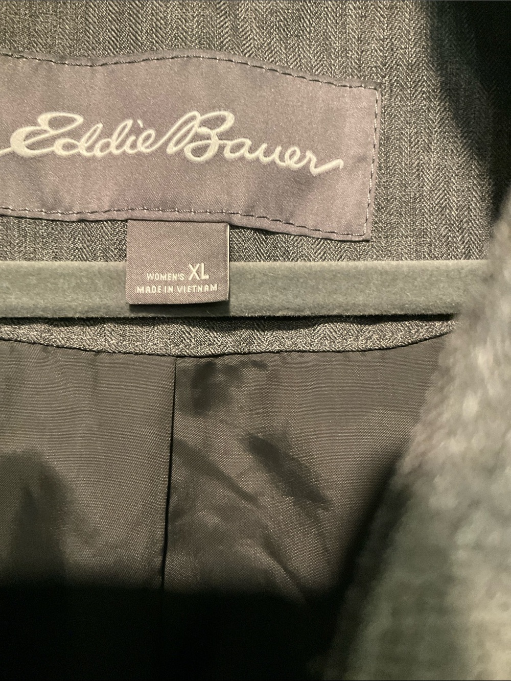 Eddie Bauer Dark Gray Hooded Trench Coat - Picture 2 of 5